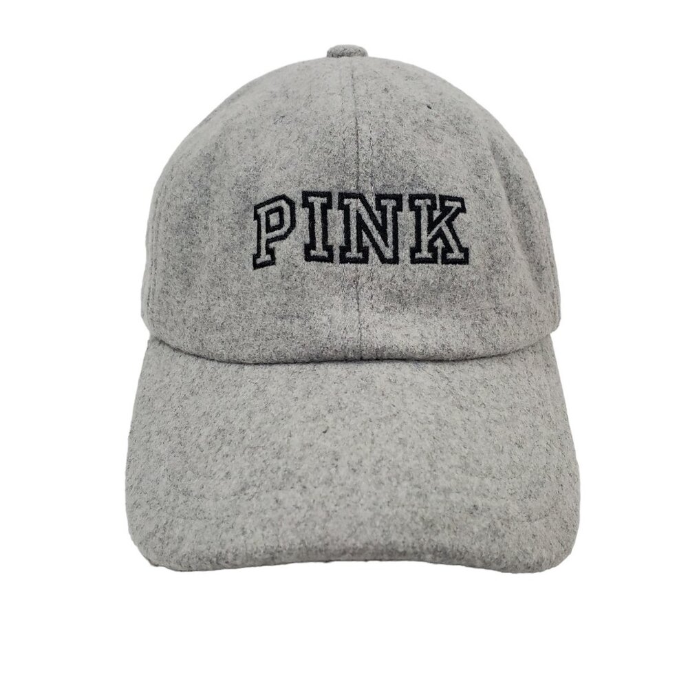 Victoria's Secret PINK Wool Blend Logo Strap Back Cap Hat